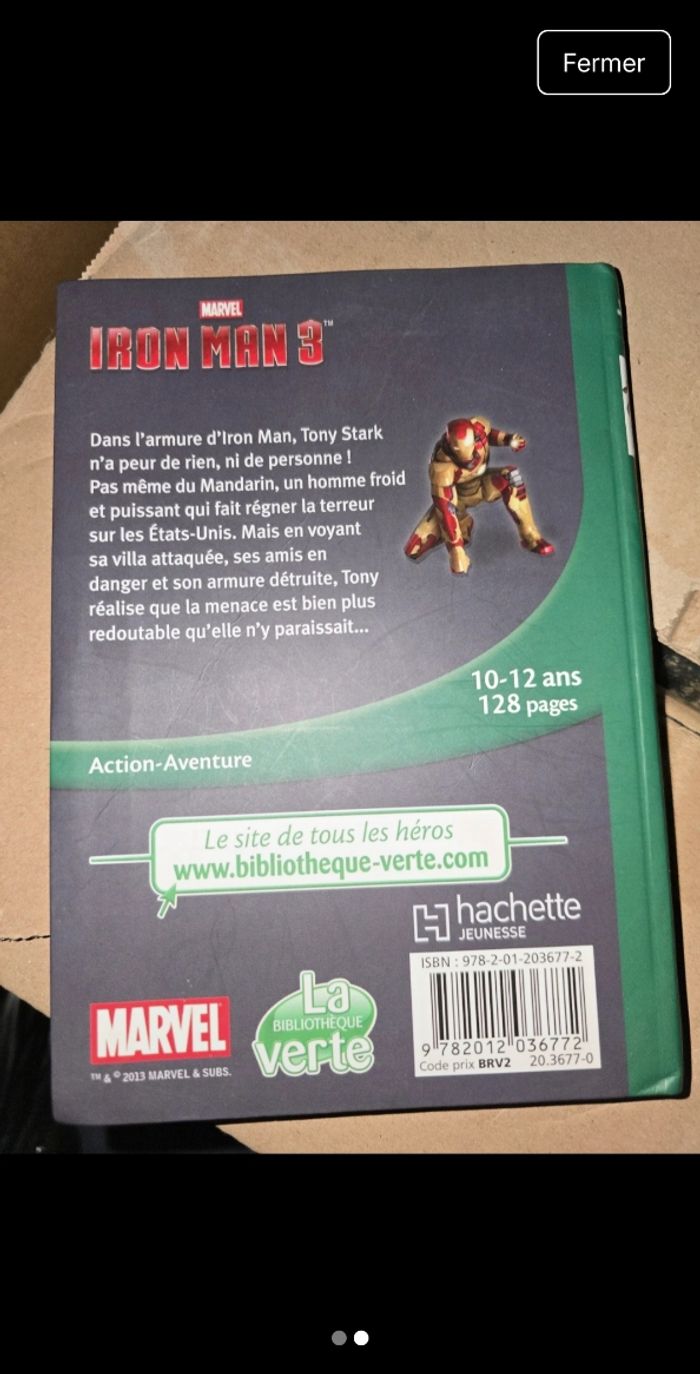 📖 Livre Iron Man 3 – La Bibliothèque Verte (Marvel) - photo numéro 2