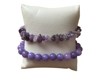 Set 2 bracelet 💯  cristaux amethyst 🍭🍭