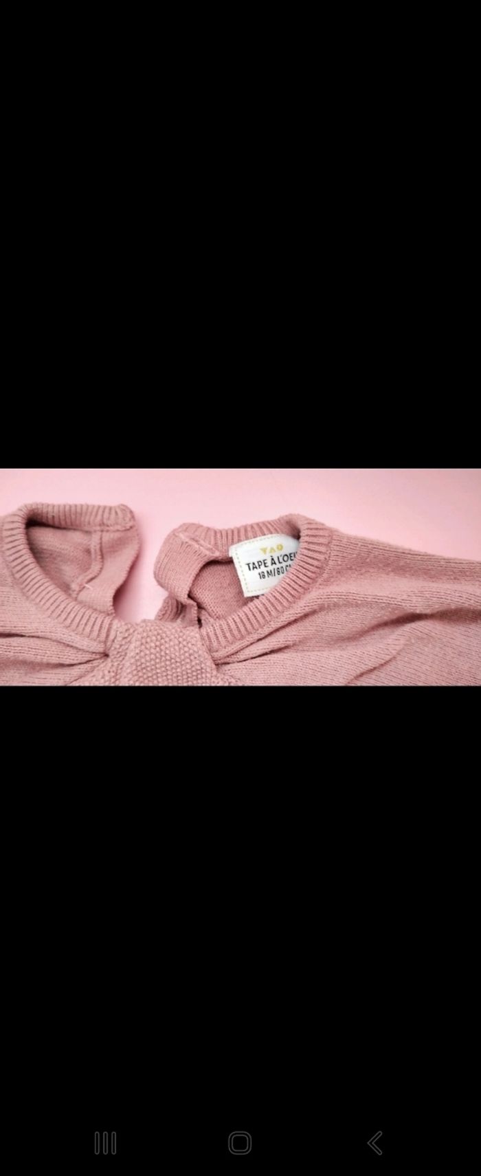 Pull vieux rose tao 18 mois - photo numéro 3