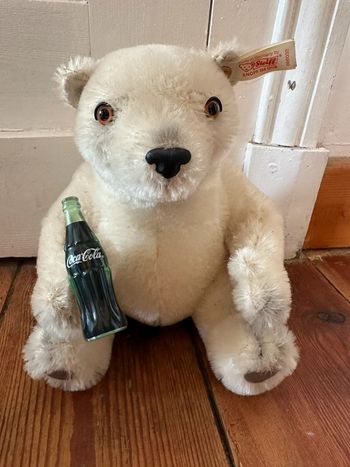 Steiff Ours blanc polaire bouteille Coca Cola édition limitée numérotée peluche doudou