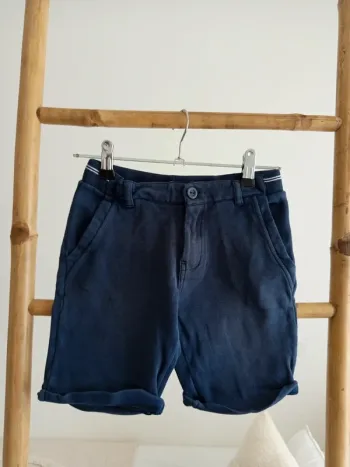 Short bermuda chino taille élastique bleu marine Okaïdi 8 ans