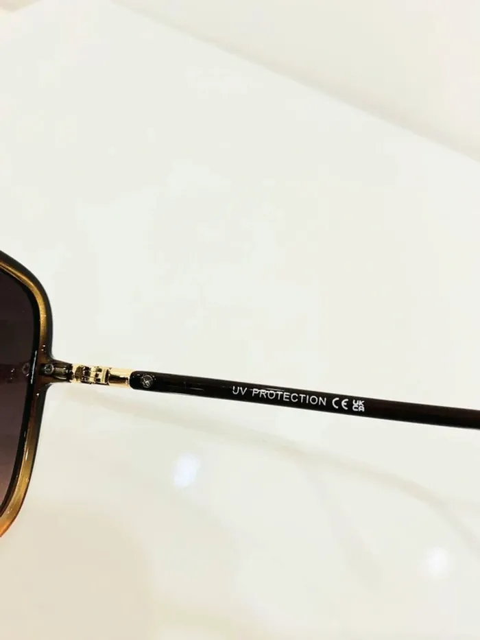 Lunette de soleil femme carrée marron dégradés uvprotection catégorie 3 - photo numéro 4