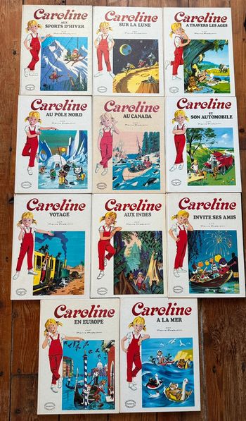 TBE - Lot de 11 livres Caroline bd Grands albums Hachette anciens vintage blanc