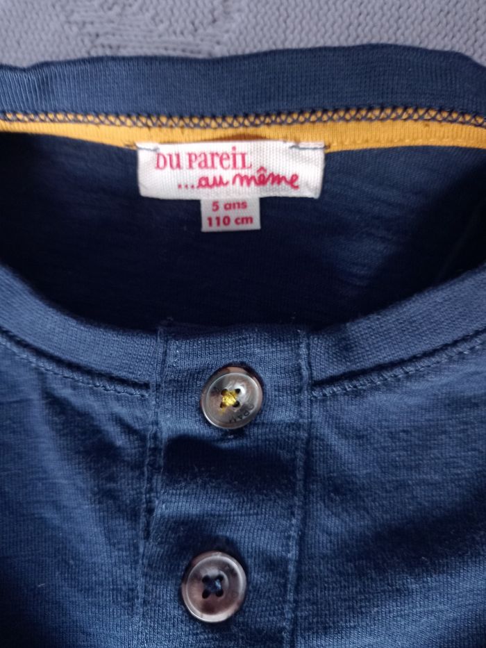 Tee-shirt manches longues bleu marine garçon 5 ans Dpam - photo numéro 3