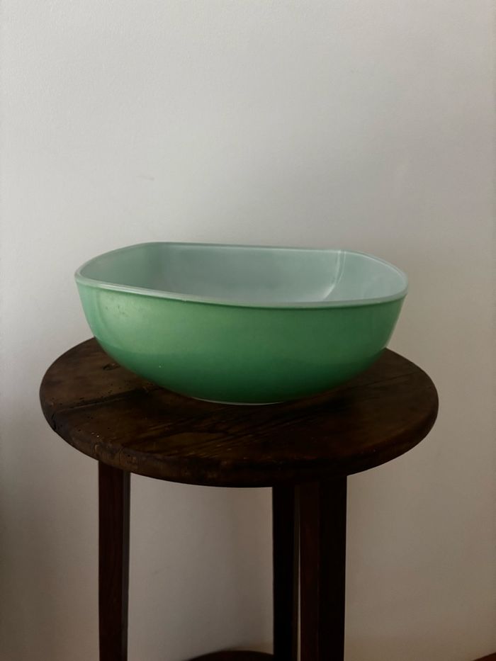 Saladier duralex carré vert vintage