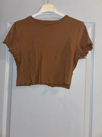 Tee shirt court marron shein taille L