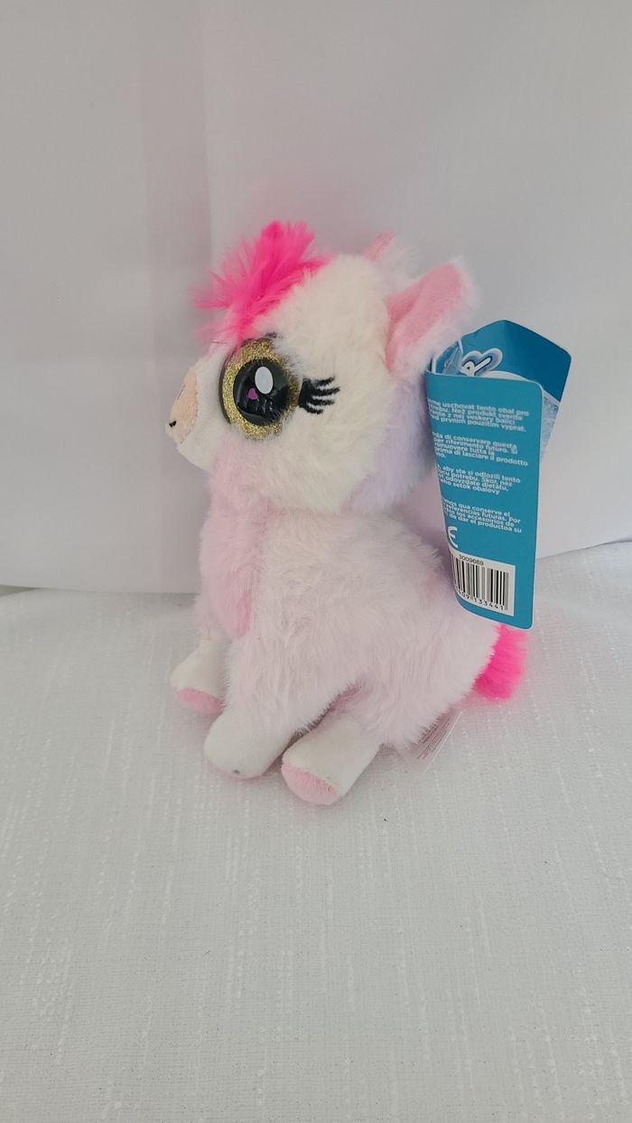 Doudou Peluche Lama Rose Gros Yeux - photo numéro 2