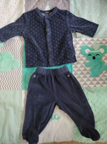 Pyjama 3 mois 2 pièces bleu marine