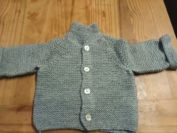 Gilet chaud hiver 6mois fait main