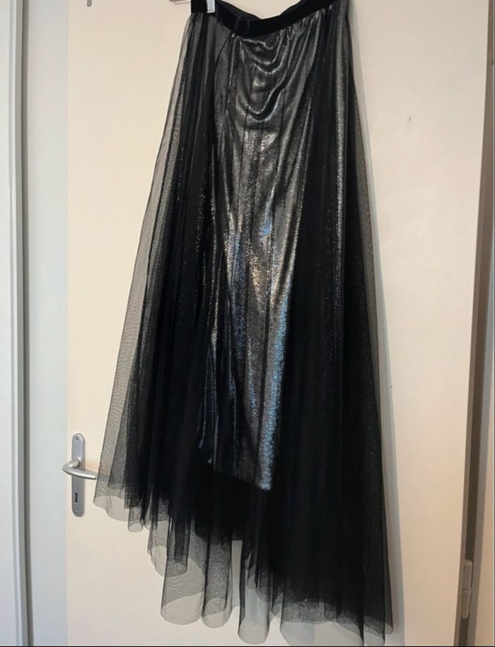 Jupe en tulle noir et argenté