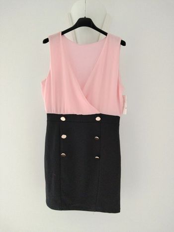 Robe de soirée femme rose et noir
