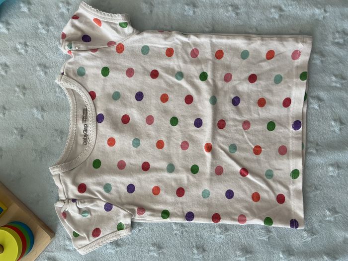 teeshirt manches longues blanc à pois multicolore 18/24 mois babygap - photo numéro 4