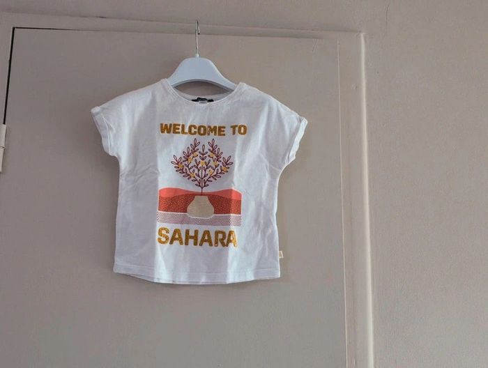 Lot de 3 T-shirt manches courtes message blanc fille 5 ans Okaidi - photo numéro 3