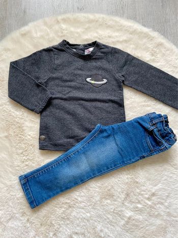 Ensemble pull et jean DPAM 24 mois - 86 cm