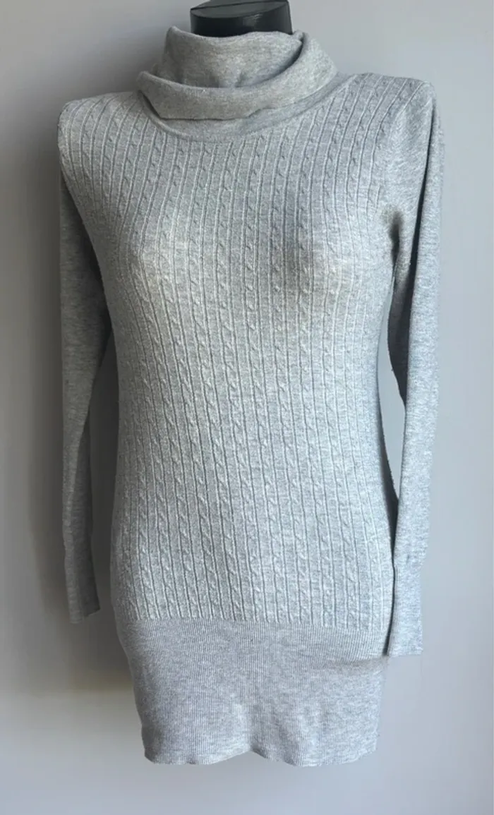 Robe pull grise Milano L/XL col roulé – Photos et mesures à regarder - photo numéro 2