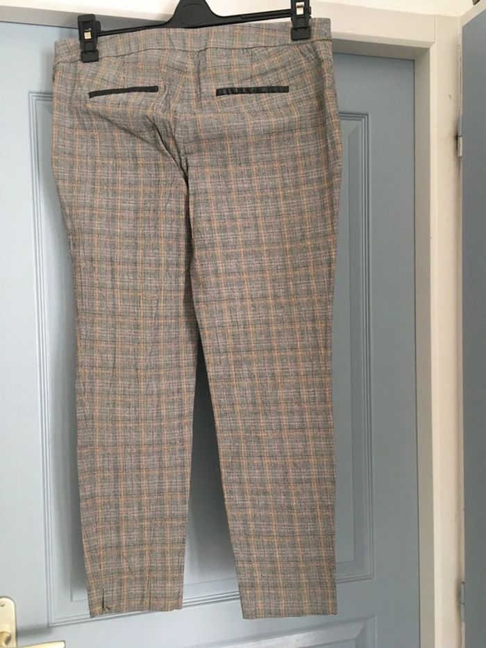 Pantalon à carreaux gris ajusté Nafnaf taille 42 - photo numéro 2