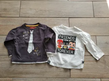 Lot 2 t shirts manches longues 9 mois