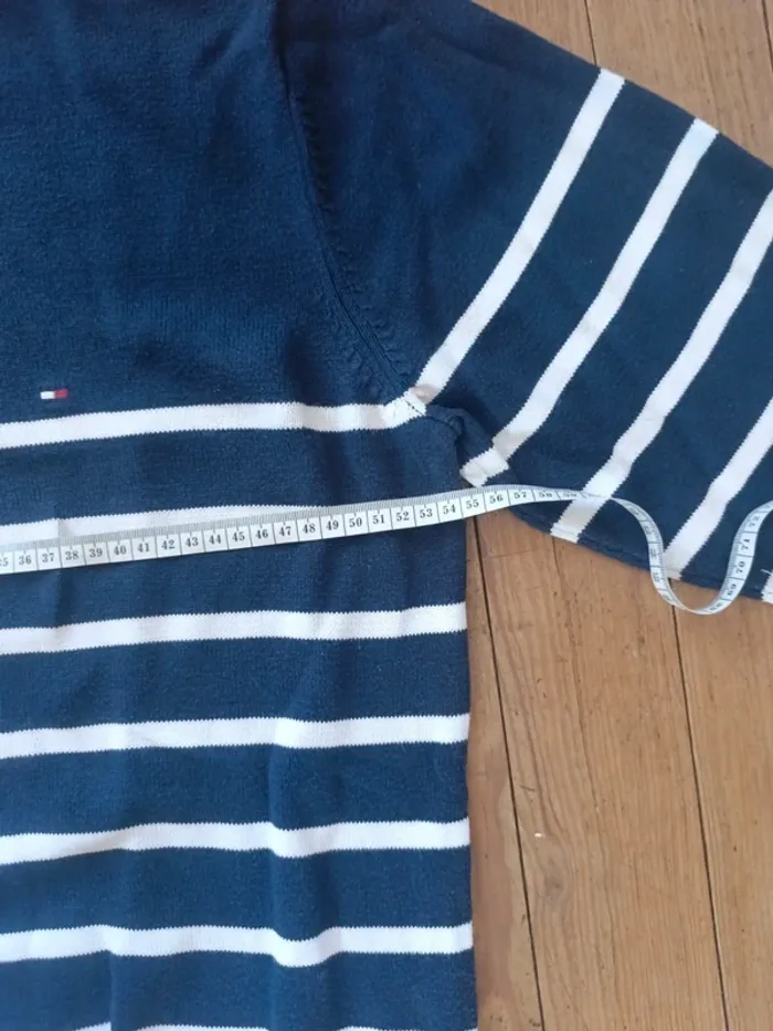 Pull a rayures tommy Hilfiger bleu Taille M - photo numéro 9