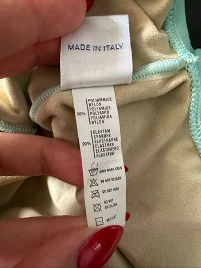 Maillot de bain une pièce bleu turquoise satiné Aquasuit La Perla T44 XXL - photo numéro 9