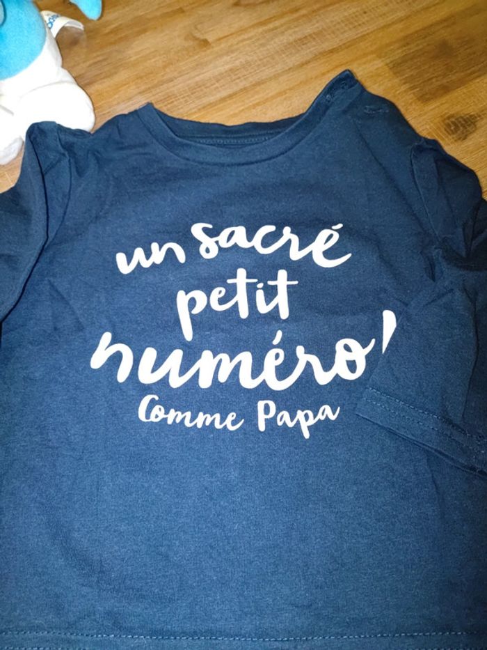 Tee-shirt marine manches longues - photo numéro 2