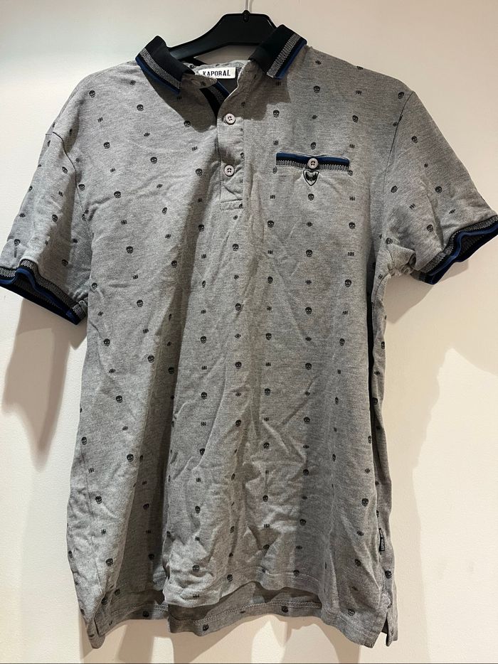 Polo Kaporal gris tête de mort