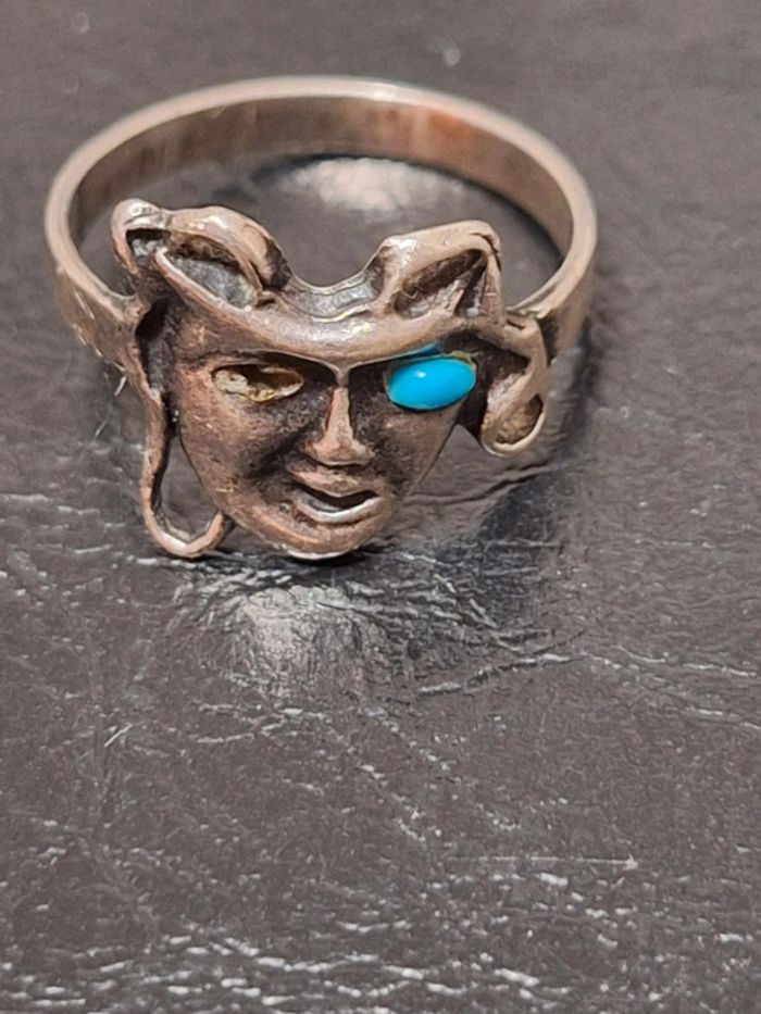 💍 Bague Méduse en argent avec pierre turquoise 💍