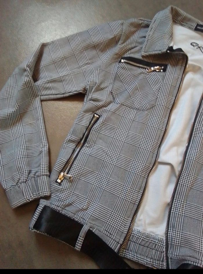 Veste courte à carreaux projet X paris - photo numéro 7