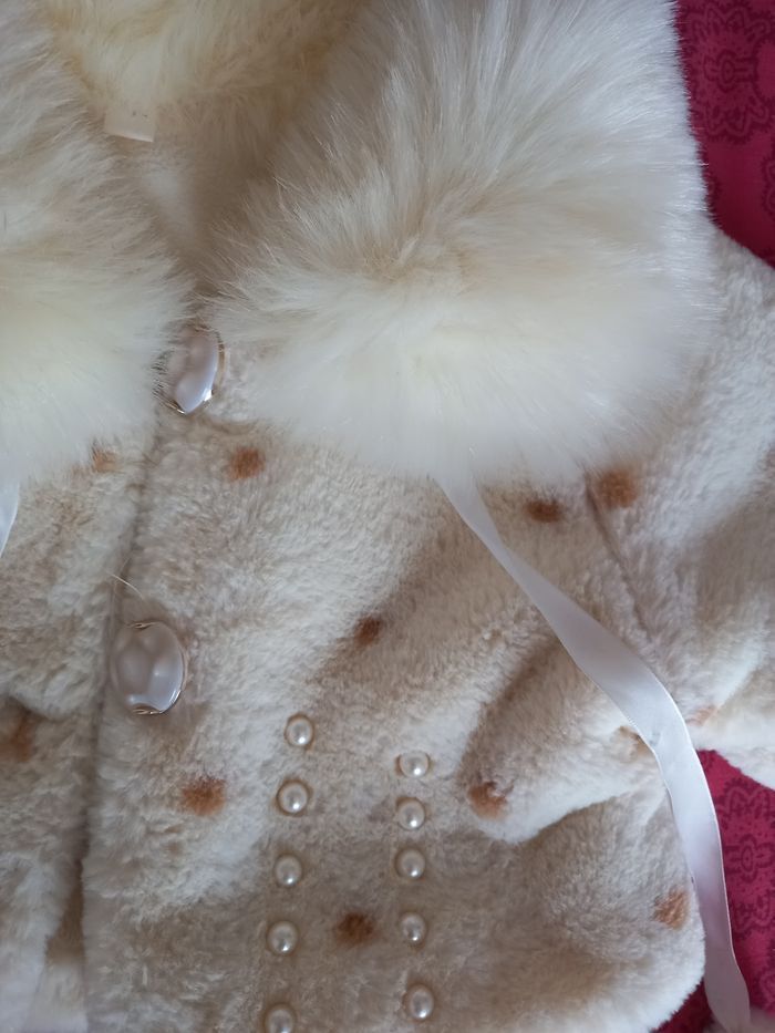 Manteau noel fetes ceremonie fausse fourrure - photo numéro 3