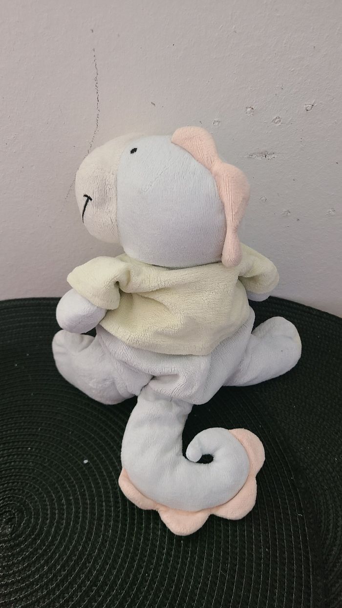 Doudou Dinosaure Pédro Bleu tshirt vert - photo numéro 3