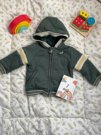 gilet zippé à capuche doublé 2 ans kaki sergent major