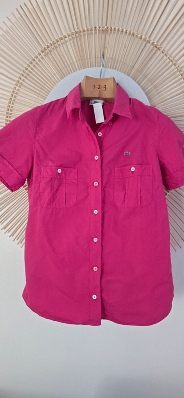 Chemisette Lacoste rose femme Taille 38 - photo numéro 7