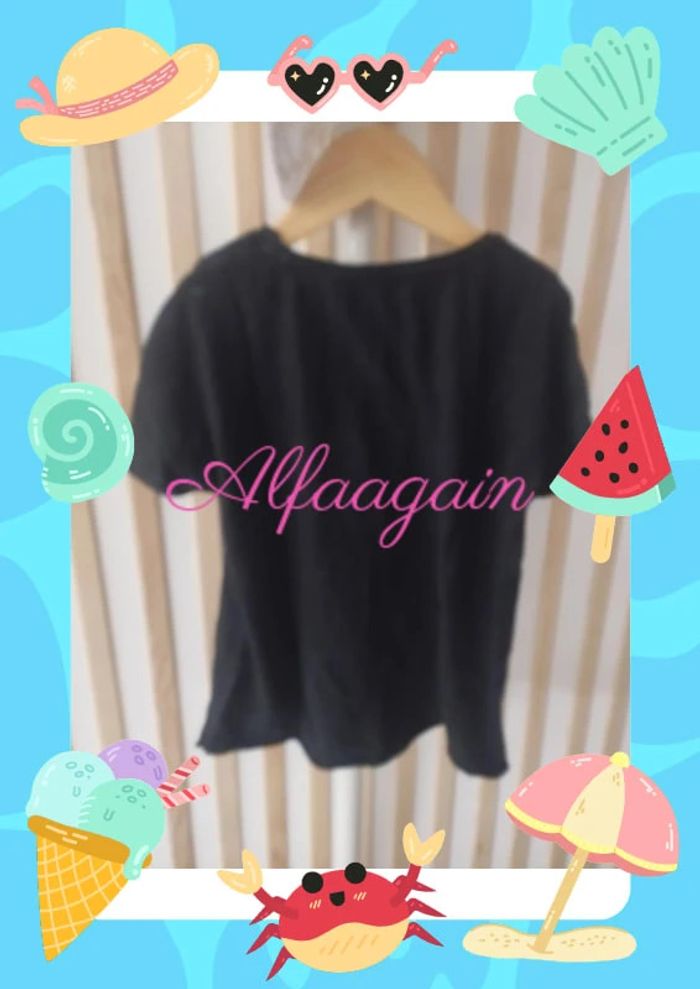 T-shirt noir Pocahontas Disney réserved 8ans neuf - photo numéro 6