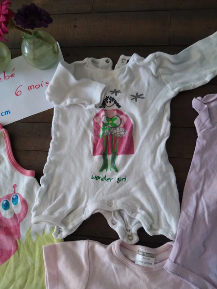 Lot de 4 combishort bébé fille 6 mois été - photo numéro 3