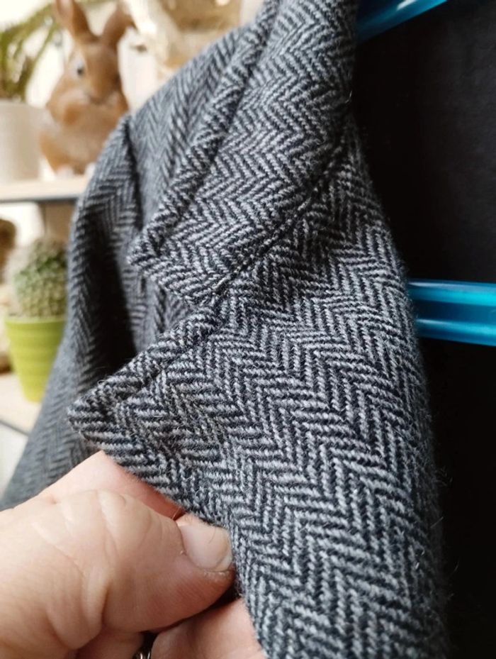 Veste en lainage à chevrons gris et noirs taille 4 ans Le phare de la Baleine - photo numéro 2