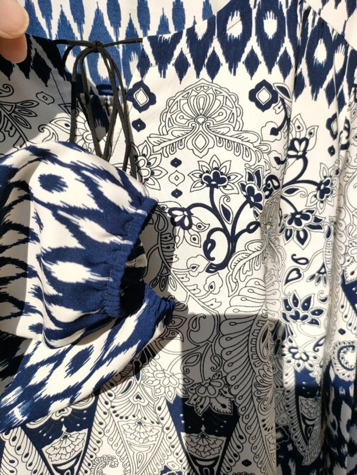 blouse S M bleu blanc cassé - photo numéro 5
