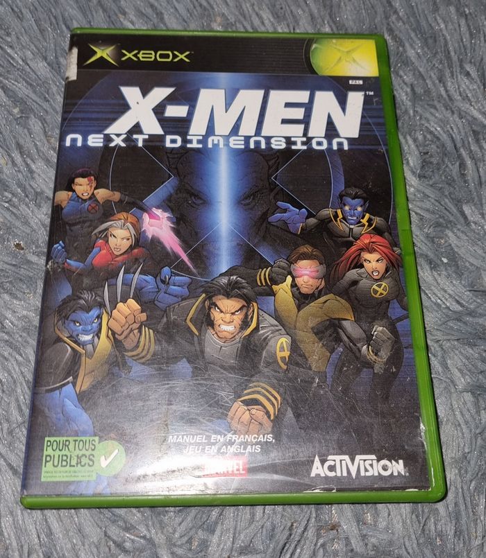 Boîte de jeu vide avec livret X-men Next Dimension Xbox