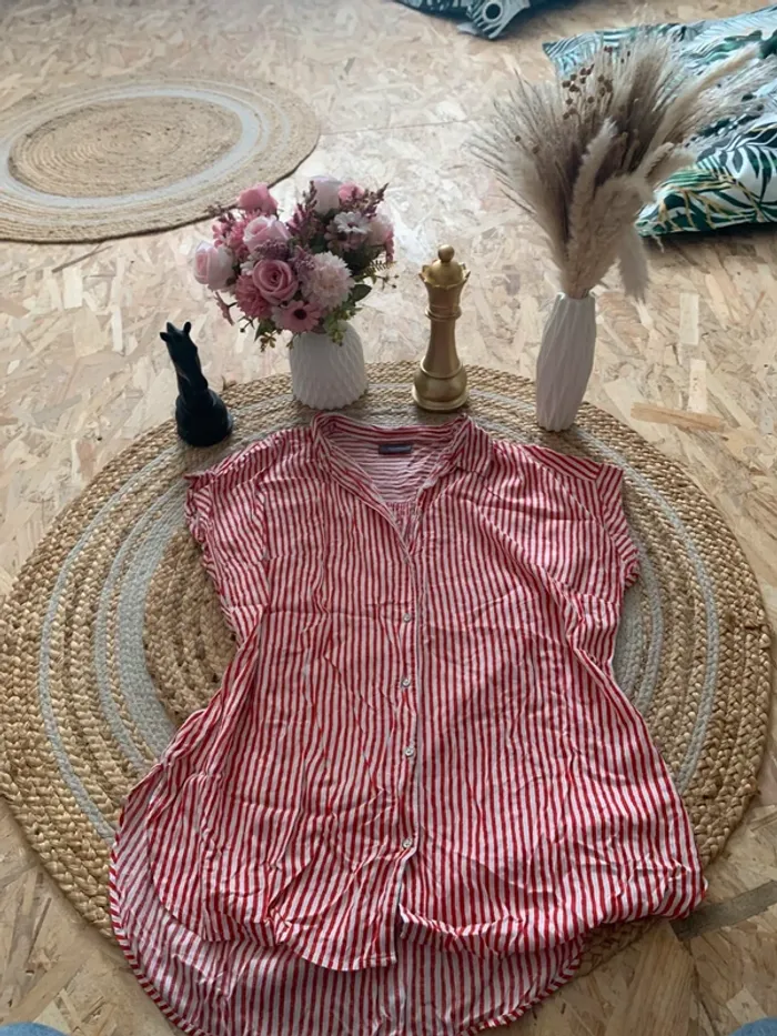 Blouse rayée rouge