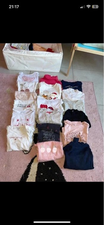 Lot t-shirt manches longues fille  3 ans 