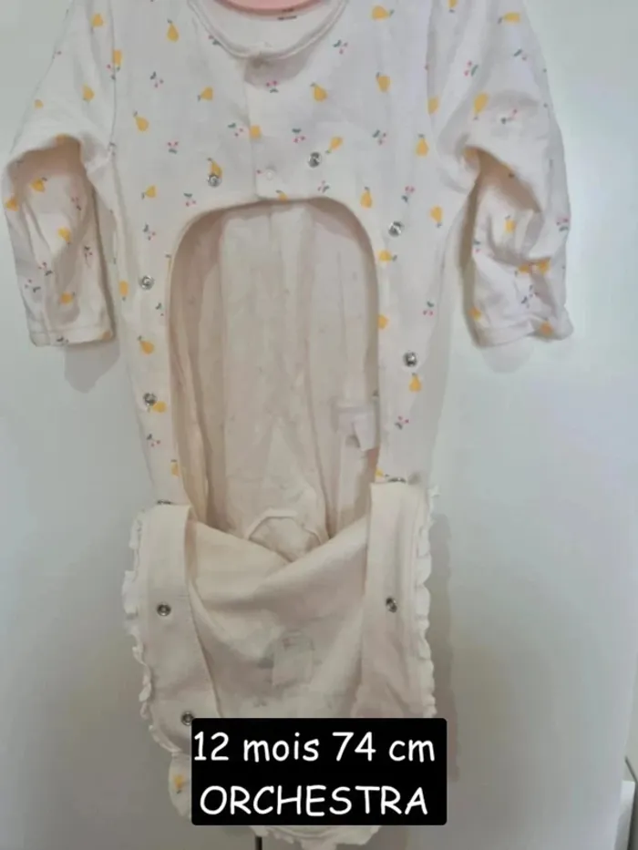 Orchestra Dors-bien en jersey print fruits pour bébé fille 12 mois 74 cm pyjama - photo numéro 8