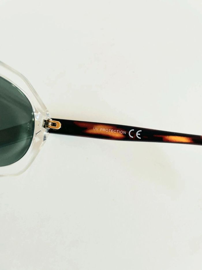 Lunette de soleil mixte transparente bras marron léopard uvprotection taille small - photo numéro 6