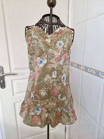 Débardeur kaki à fleurs femme tissaia taille M/38