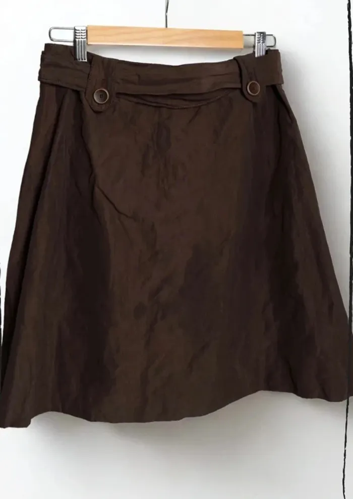 Jupe taille haute chocolat signée 1.2.3 Paris Taille 38 - photo numéro 4