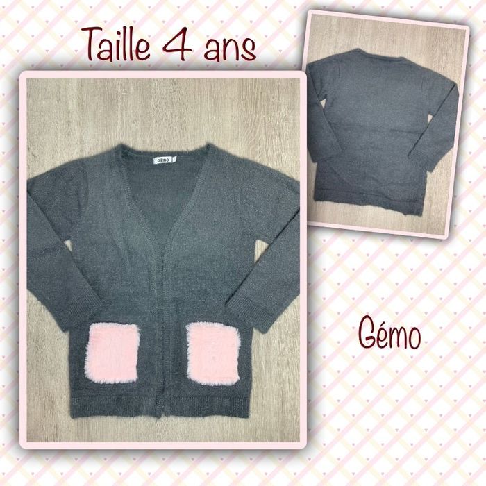 Gilet long sans bouton texture fourré taille 4 ans