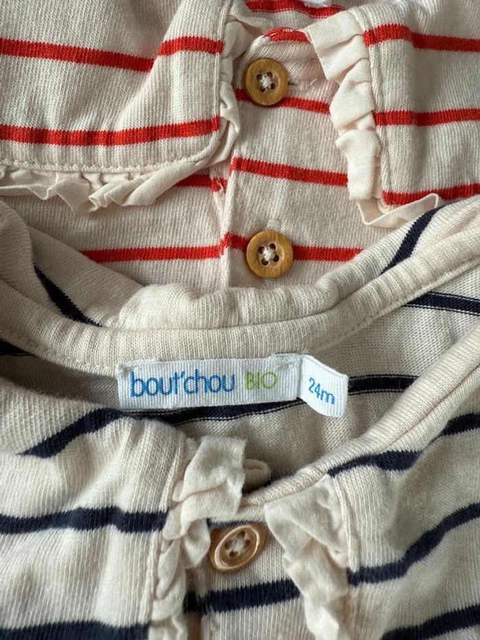 Ensemble salopette et 2 t-shirt manches longues Bout’chou 24 mois - photo numéro 5