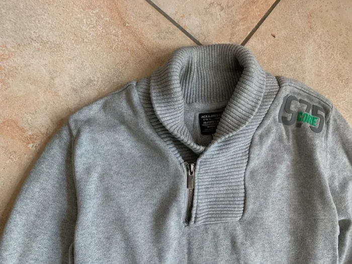 Pull jack & jones gris T M col montant - photo numéro 2
