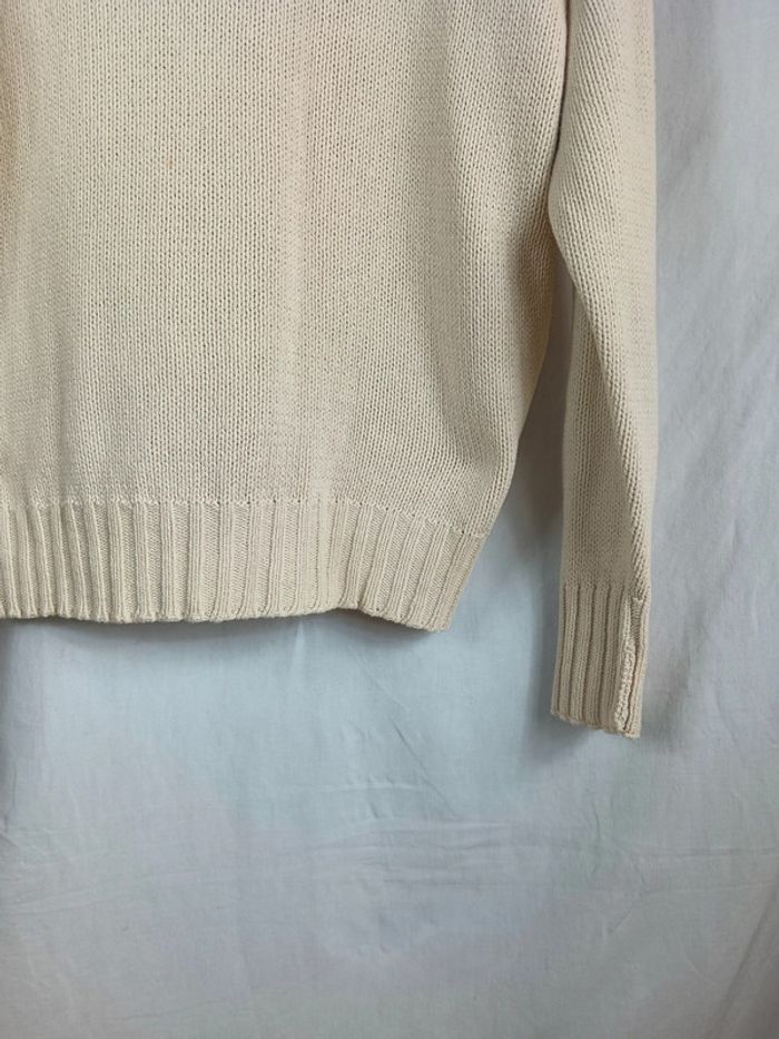 Pull col V Écru | Polo Ralph Lauren | taille M - photo numéro 3