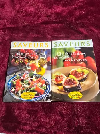 Lot x 2 livres recette de cuisine avec l'huile d'olive