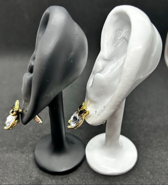 Boucle d’oreille hibou doré - photo numéro 2
