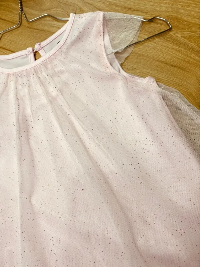 Taille 3 ans robe de cérémonie fille InExtenso rose pâle * tulle scintillant * 🩷 - photo numéro 5
