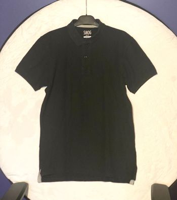 Polo Smog Basic Slim Fit Noir Couleur Unie Vêtement Tendance Mode Hommes